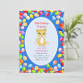 かわいいチーズ&バルーン5th誕生日パーティー 招待状 (スタンド正面)