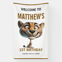 かわいいチーターの農場テーマ1歳の誕生日