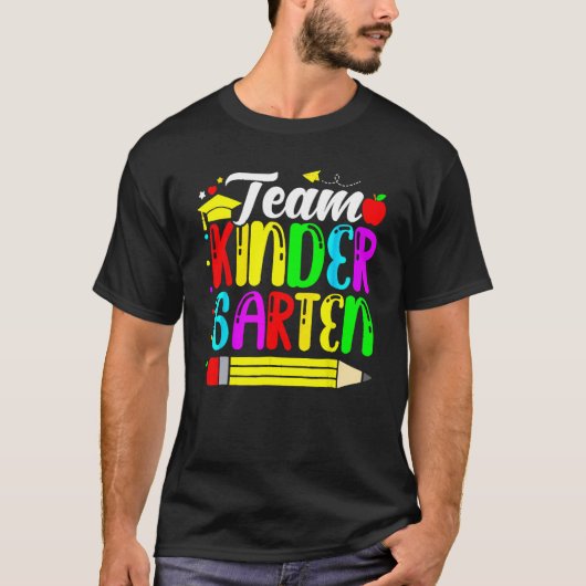 かわいいチーム幼稚園鉛筆新学期教え Tシャツ (正面)