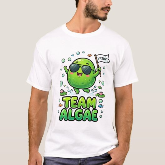 かわいいチーム藻類のキャラクターデザイン Tシャツ (正面)