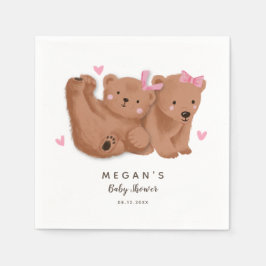 かわいいツインの女の子は素朴ベビーシャワーナプキン スタンダードカクテルナプキン