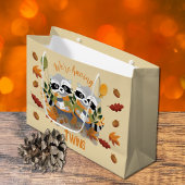 かわいいツインアライグマ赤ちゃんシャワー抱き枕 ラージペーパーバッグ