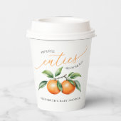かわいいツインオレンジ色の赤ちゃんシャワー 紙コップ (裏面)