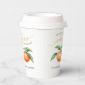 かわいいツインオレンジ色の赤ちゃんシャワー 紙コップ (右)