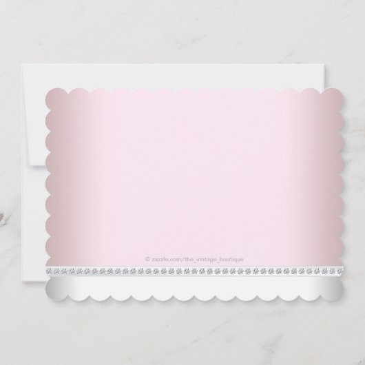 かわいいツインガールベビーシャワー 招待状 (裏面)