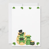 かわいいツインボーイ&ガールセントパトリックの日誕生日 招待状 (裏面)