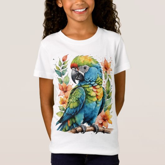 かわいいツノメドリの鳥 Tシャツ (正面)