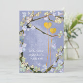 かわいいツハートパウダーブルーウェディング 招待状 (スタンド正面)