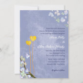 かわいいツハートパウダーブルーウェディング 招待状 (裏面)