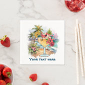 かわいいティキカクテル追加文字 スタンダードカクテルナプキン (インサイチュ)