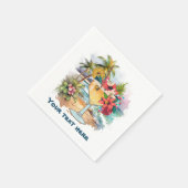 かわいいティキカクテル追加文字 スタンダードカクテルナプキン (角)