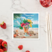 かわいいティキカクテル追加文字 スタンダードカクテルナプキン (インサイチュ)