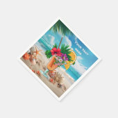 かわいいティキカクテル追加文字 スタンダードカクテルナプキン (角)