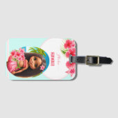 かわいいティキガールサマーバケーションガールパーソナライズされたズ ラゲッジタグ (正面横)