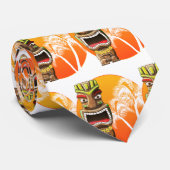 かわいいティキ像ビーチ夕日 ネクタイ (ロール)