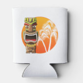 かわいいティキ像ビーチ夕日 缶クーラー (裏面)