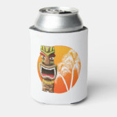 かわいいティキ像ビーチ夕日 缶クーラー (缶裏面)