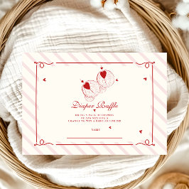 かわいいティニがオムツのラッフルに乗っている エンクロージャーカード