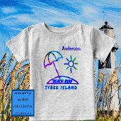 かわいいティビーアイランドGAフィンガー絵を描ビーチ傘 ベビーTシャツ