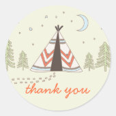 かわいいティピありがとうシール ラウンドシール (正面)