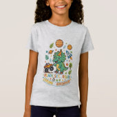 かわいいティラノサウルス恐竜の冒険キッズデザイン Tシャツ (正面)