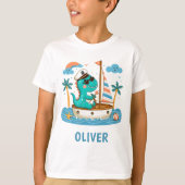 かわいいティラノサウルス船長 Tシャツ (正面)
