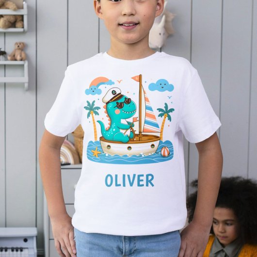 かわいいティラノサウルス船長 Tシャツ