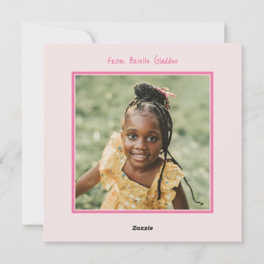 かわいいティーアリックな教室の写真バレンタインデー シーズンカード (裏面)