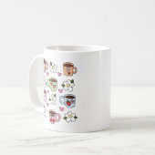 かわいいティーカップと花 コーヒーマグカップ (正面左)