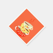 かわいいティーカップアフタヌーンティーパーティー スタンダードカクテルナプキン (角)