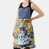 かわいいティーカップキャットオールオーバープリントエプロン エプロン (インサイチュ)