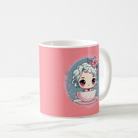 かわいいティーカップドールマグカップ コーヒーマグカップ (正面右)