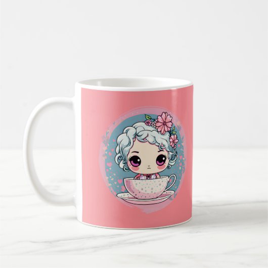 かわいいティーカップドールマグカップ コーヒーマグカップ (左)