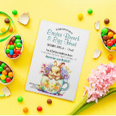 かわいいティーカップバニーフローライースターブランチ&エッグ狩り 招待状