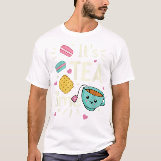 かわいいティークッキーマカロンティータイムTシャツ Tシャツ