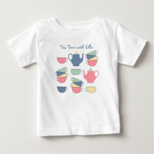 かわいいティータイムパーソナライズされたベビーTシャツ ベビーTシャツ