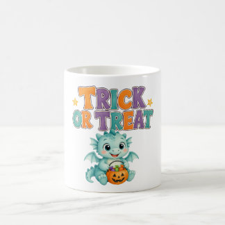 かわいいティールドラゴンとかぼちゃのハロウィン コーヒーマグカップ