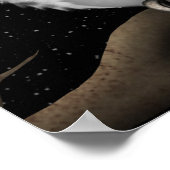 かわいいティール（緑がかった色）の日の死んだ砂糖のスカルフクロウ星 ポスター (角)