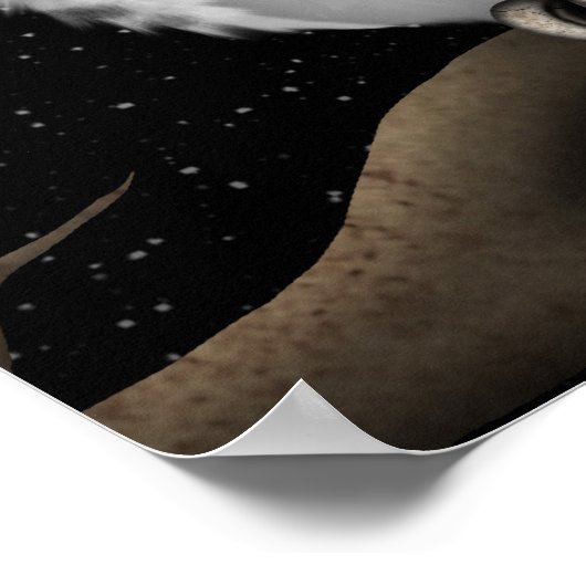 かわいいティール(緑がかった色)の日の死んだ砂糖のスカルフクロウ星 ポスター (角)