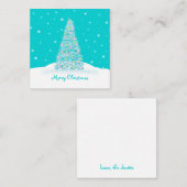 かわいいティール（緑がかった色）アクアミニクリスマスツリー ノートカード (正面/裏面)