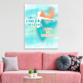 かわいいティール(緑がかった色)オレンジ姦淫Let's Be Mermaids キャンバスプリント (インサイチュ (リビング))