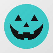かわいいティール（緑がかった色）ハロウィーンのカボチャのちょうちんカボチャ顔ハロウィン ウィンドウサイン (シート)