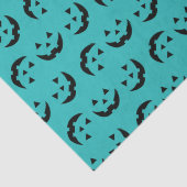 かわいいティール（緑がかった色）ハロウィーンのカボチャのちょうちんカボチャ顔ハロウィン 薄葉紙 (詳細)