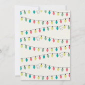 かわいいティール(緑がかった色)ピンクのクリスマスライトホリデーフォト シーズンカード (裏面)