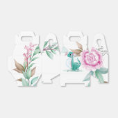 かわいいティール(緑がかった色)ピンク恐竜バタフライガールベビーシャワー フェイバーボックス (折り畳みなし)