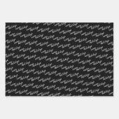 かわいいティール（緑がかった色）ブルーグリーンフローラと鹿アートパターン ラッピングペーパーシート (正面3)