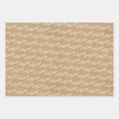 かわいいティール(緑がかった色)ブルーグリーンフローラと鹿アートパターン ラッピングペーパーシート (正面3)