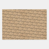 かわいいティール(緑がかった色)ブルーグリーンフローラと鹿アートパターン ラッピングペーパーシート (正面3)