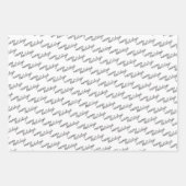 かわいいティール（緑がかった色）ブルーグリーンフローラと鹿アートパターン ラッピングペーパーシート (正面3)