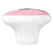 かわいいティール(緑がかった色)ヘアマーメイド子供部屋スタイルピンクカスタム セラミックノブ (側面)